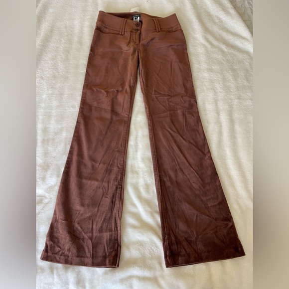 bebe Pants - Bebe Y2K Chocolate Brown Velour Boho Pants